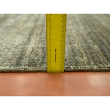 Load image into Gallery viewer, 9&#39;10&quot;x14&#39; Moss Green, Plain Design, Hand Knotted, Soft To The Touch, Pure Silk, Vibrant And Shiny, Oriental Rug FWR453834