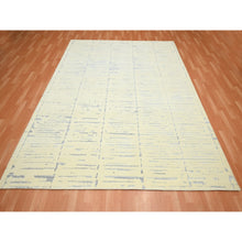 Load image into Gallery viewer, 8&#39;x9&#39;9&quot; Pristine White, Modern Design With Textured Weave, 100% Wool, Tone On Tone, Hand Knotted, Oriental Rug FWR453840