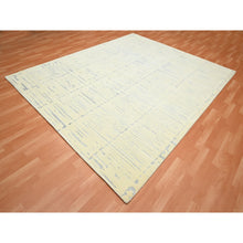 Load image into Gallery viewer, 8&#39;x9&#39;9&quot; Pristine White, Modern Design With Textured Weave, 100% Wool, Tone On Tone, Hand Knotted, Oriental Rug FWR453840