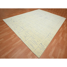 Load image into Gallery viewer, 9&#39;x12&#39; Chiffon White, Modern Design With Textured Weave, Tone On Tone, 100% Wool, Hand Knotted, Oriental Rug FWR453846