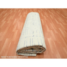 Load image into Gallery viewer, 9&#39;x12&#39; Chiffon White, Modern Design With Textured Weave, Tone On Tone, 100% Wool, Hand Knotted, Oriental Rug FWR453846