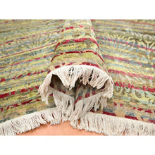 Load image into Gallery viewer, 6&#39;1&quot;x9&#39;1&quot; Shades Of Brown With Green, Abrash Design, Silk With Oxidized Wool, Hand Knotted, Oriental Rug FWR453864
