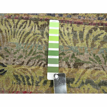 Load image into Gallery viewer, 6&#39;1&quot;x9&#39;1&quot; Shades Of Brown With Green, Abrash Design, Silk With Oxidized Wool, Hand Knotted, Oriental Rug FWR453864
