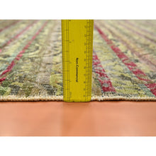 Load image into Gallery viewer, 6&#39;1&quot;x9&#39;1&quot; Shades Of Brown With Green, Abrash Design, Silk With Oxidized Wool, Hand Knotted, Oriental Rug FWR453864