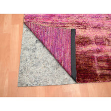 Load image into Gallery viewer, 5&#39;x6&#39;10&quot; Shades of Pink, Abrash Design, Sari Silk, Plain, Soft to the Touch, Hand Knotted, Oriental Rug FWR453870