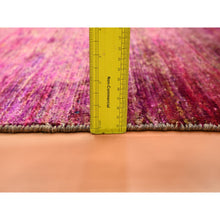 Load image into Gallery viewer, 5&#39;x6&#39;10&quot; Shades of Pink, Abrash Design, Sari Silk, Plain, Soft to the Touch, Hand Knotted, Oriental Rug FWR453870