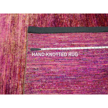 Load image into Gallery viewer, 5&#39;x6&#39;10&quot; Shades Of Pink, Abrash Design, Sari Silk, Plain, Soft To The Touch, Hand Knotted, Oriental Rug FWR453870