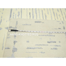 Load image into Gallery viewer, 5&#39;x7&#39; Linen White, Modern Design With Textured Weave, Tone On Tone, Hand Knotted, Pure Wool, Oriental Rug FWR453876