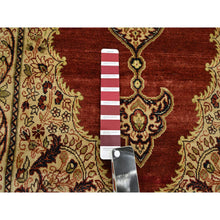 Load image into Gallery viewer, 4&#39;x6&#39; Wine Red, Pure Silk, Tabriz Haji Jalili Paisley Design, Hand Knotted, Soft Pile, Oriental Rug FWR453882