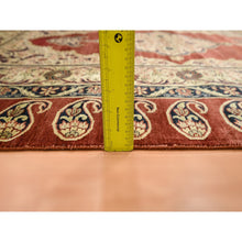 Load image into Gallery viewer, 4&#39;x6&#39; Wine Red, Pure Silk, Tabriz Haji Jalili Paisley Design, Hand Knotted, Soft Pile, Oriental Rug FWR453882