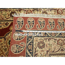 Load image into Gallery viewer, 4&#39;x6&#39; Yankees Blue, Antique Persian Senneh, All Over Paisley Repetitive Design, Hand Knotted, Pure Wool, Super Dense Weave, Slight Wear, Cleaned with Sides and Ends Secured, Oriental Rug FWR524874