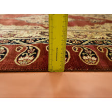 Load image into Gallery viewer, 4&#39;x6&#39; Scarlet Red, Pure Silk, Tabriz Haji Jalili Paisley Design, Soft Pile, Hand Knotted, Oriental Rug FWR453888