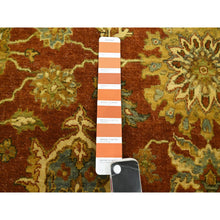 Load image into Gallery viewer, 4&#39;8&quot;x6&#39;4&quot; Rust Red, Lamani Collection with Large Flower Motifs, 100% Wool, 300 KPSI, Hand Knotted, Oriental Rug FWR453900