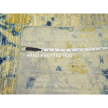 Load image into Gallery viewer, 3&#39;10&quot;x6&#39;3&quot; Khaki Brown With Touches Of Navy, Silk With Oxidized Wool, Modern Design, Hand Knotted, Oriental Rug Shv