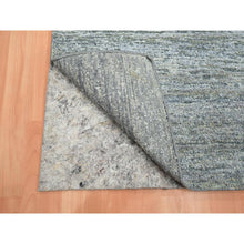 Load image into Gallery viewer, 3&#39;10&quot;x6&#39;1&quot; Spanish Gray, Plain Design, Hand Knotted, Soft to the Touch, Pure Silk, Oriental Rug FWR453924