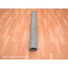 Load image into Gallery viewer, 3&#39;10&quot;x6&#39;1&quot; Spanish Gray, Plain Design, Hand Knotted, Soft to the Touch, Pure Silk, Oriental Rug FWR453924