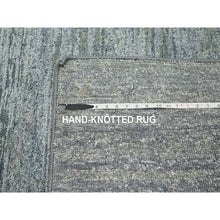 Load image into Gallery viewer, 3&#39;10&quot;x6&#39;1&quot; Spanish Gray, Plain Design, Hand Knotted, Soft To The Touch, Pure Silk, Oriental Rug FWR453924