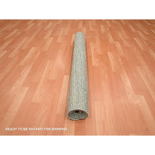 Load image into Gallery viewer, 4&#39;x6&#39;1&quot; Laurel Green, Hand Knotted, Plain Solid Design, Soft to the Touch, Pure Silk, Oriental Rug FWR453930