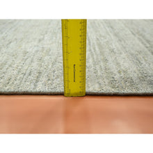 Load image into Gallery viewer, 4&#39;x6&#39;1&quot; Laurel Green, Hand Knotted, Plain Solid Design, Soft to the Touch, Pure Silk, Oriental Rug FWR453930