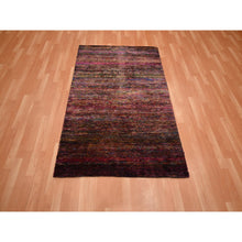 Load image into Gallery viewer, 4&#39;x5&#39;8&quot; Wine Red, Plain Solid Design, Pure Sari Silk, Hand Knotted, Soft To The Touch, Oriental Rug FWR453936