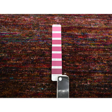 Load image into Gallery viewer, Wine Red, Plain Solid Design, Pure Sari Silk, Hand Knotted, Soft to the Touch, Oriental Rug FWR453936