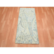 Load image into Gallery viewer, 2&#39;x4&#39;3&quot; Pristine White, Bijar Garus Spacious Persian Design With Soft Colors, Wool &amp; Silk, Hand Knotted, Natural Dyes, Sample, Mat, Oriental Rug FWR453948