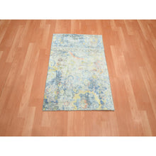 Load image into Gallery viewer, 2&#39;1&quot;x2&#39;10&quot; Pastel Gray, Colorful Oushak With All Over Design, Oxidized Wool And Pure Silk, Hand Knotted, Sample, Mat, Oriental Rug FWR453984