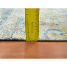 Load image into Gallery viewer, 2&#39;1&quot;x2&#39;10&quot; Pastel Gray, Colorful Oushak With All Over Design, Oxidized Wool And Pure Silk, Hand Knotted, Sample, Mat, Oriental Rug FWR453984