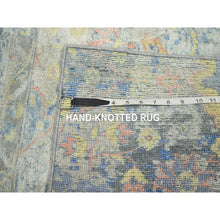Load image into Gallery viewer, 2&#39;1&quot;x2&#39;10&quot; Pastel Gray, Colorful Oushak With All Over Design, Oxidized Wool And Pure Silk, Hand Knotted, Sample, Mat, Oriental Rug FWR453984