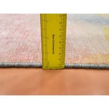 Load image into Gallery viewer, 2&#39;x3&#39;1&quot; Pink With Pastel Colors, Modern Design, Wool And Silk, Hand Knotted, Sample, Mat, Oriental Rug FWR453990