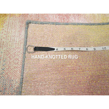 Load image into Gallery viewer, 2&#39;x3&#39;1&quot; Pink With Pastel Colors, Modern Design, Wool And Silk, Hand Knotted, Sample, Mat, Oriental Rug FWR453990