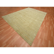 Load image into Gallery viewer, 9&#39;x12&#39;3&quot; Khaki Brown, Plain Solid Design, Silk With Textured Wool, Hand Knotted, Oriental Rug FWR454026