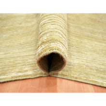 Load image into Gallery viewer, 9&#39;x12&#39;3&quot; Khaki Brown, Plain Solid Design, Silk With Textured Wool, Hand Knotted, Oriental Rug FWR454026