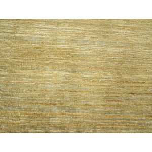 9'x12'3" Khaki Brown, Plain Solid Design, Silk With Textured Wool, Hand Knotted, Oriental Rug FWR454026