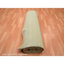 Load image into Gallery viewer, 9&#39;x12&#39;3&quot; Khaki Brown, Plain Solid Design, Silk With Textured Wool, Hand Knotted, Oriental Rug FWR454026
