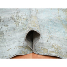 Load image into Gallery viewer, 11&#39;10&quot;x18&#39;5&quot; Shades of Gray, Wool and Real Silk, Galaxy Design with Soft Colors, Hand Knotted, XL, Oversized, Oriental Rug FWR454032