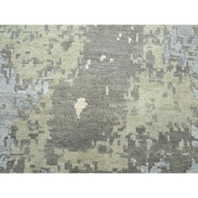 Load image into Gallery viewer, 11&#39;10&quot;x18&#39;5&quot; Shades of Gray, Wool and Real Silk, Galaxy Design with Soft Colors, Hand Knotted, XL, Oversized, Oriental Rug FWR454032