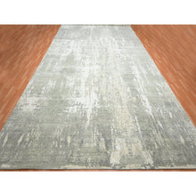 Load image into Gallery viewer, 12&#39;x18&#39; Pastel Gray, Modern Abstract Design with Soft Colors, Wool and Pure Silk, Hand Knotted, XL, Oversized, Oriental Rug FWR454038