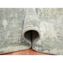 Load image into Gallery viewer, 12&#39;x18&#39; Pastel Gray, Modern Abstract Design with Soft Colors, Wool and Pure Silk, Hand Knotted, XL, Oversized, Oriental Rug FWR454038