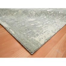 Load image into Gallery viewer, 12&#39;x18&#39; Pastel Gray, Modern Abstract Design with Soft Colors, Wool and Pure Silk, Hand Knotted, XL, Oversized, Oriental Rug FWR454038