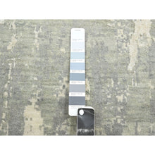 Load image into Gallery viewer, 12&#39;x18&#39; Pastel Gray, Modern Abstract Design with Soft Colors, Wool and Pure Silk, Hand Knotted, XL, Oversized, Oriental Rug FWR454038