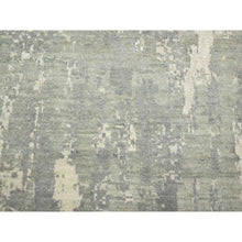Load image into Gallery viewer, 12&#39;x18&#39; Pastel Gray, Modern Abstract Design with Soft Colors, Wool and Pure Silk, Hand Knotted, XL, Oversized, Oriental Rug FWR454038
