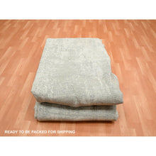 Load image into Gallery viewer, 12&#39;x18&#39; Pastel Gray, Modern Abstract Design with Soft Colors, Wool and Pure Silk, Hand Knotted, XL, Oversized, Oriental Rug FWR454038