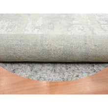 Load image into Gallery viewer, 11&#39;10&quot;x11&#39;10&quot; Light Gray, Modern Abstract Design with Soft Colors, Wool and Pure Silk, Hand Knotted, Round, Oriental Rug FWR454050