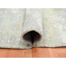 Load image into Gallery viewer, 11&#39;10&quot;x11&#39;10&quot; Light Gray, Modern Abstract Design With Soft Colors, Wool And Pure Silk, Hand Knotted, Round, Oriental Rug FWR454050