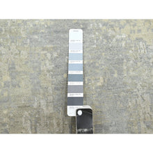 Load image into Gallery viewer, 11&#39;10&quot;x11&#39;10&quot; Light Gray, Modern Abstract Design with Soft Colors, Wool and Pure Silk, Hand Knotted, Round, Oriental Rug FWR454050