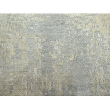 Load image into Gallery viewer, 11&#39;10&quot;x11&#39;10&quot; Light Gray, Modern Abstract Design with Soft Colors, Wool and Pure Silk, Hand Knotted, Round, Oriental Rug FWR454050