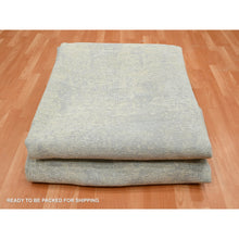 Load image into Gallery viewer, 11&#39;10&quot;x11&#39;10&quot; Light Gray, Modern Abstract Design with Soft Colors, Wool and Pure Silk, Hand Knotted, Round, Oriental Rug FWR454050