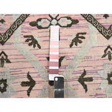 Load image into Gallery viewer, 10&#39;x14&#39;2&quot; Rose Pink, Ikat Design With Geometric Pattern, Wool And Silk, Hand Knotted, Oriental Rug FWR454056