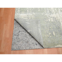 Load image into Gallery viewer, 9&#39;x12&#39; Misty Gray, Modern Abstract Design with Soft Colors, Wool and Pure Silk, Hand Knotted, Oriental Rug FWR454068